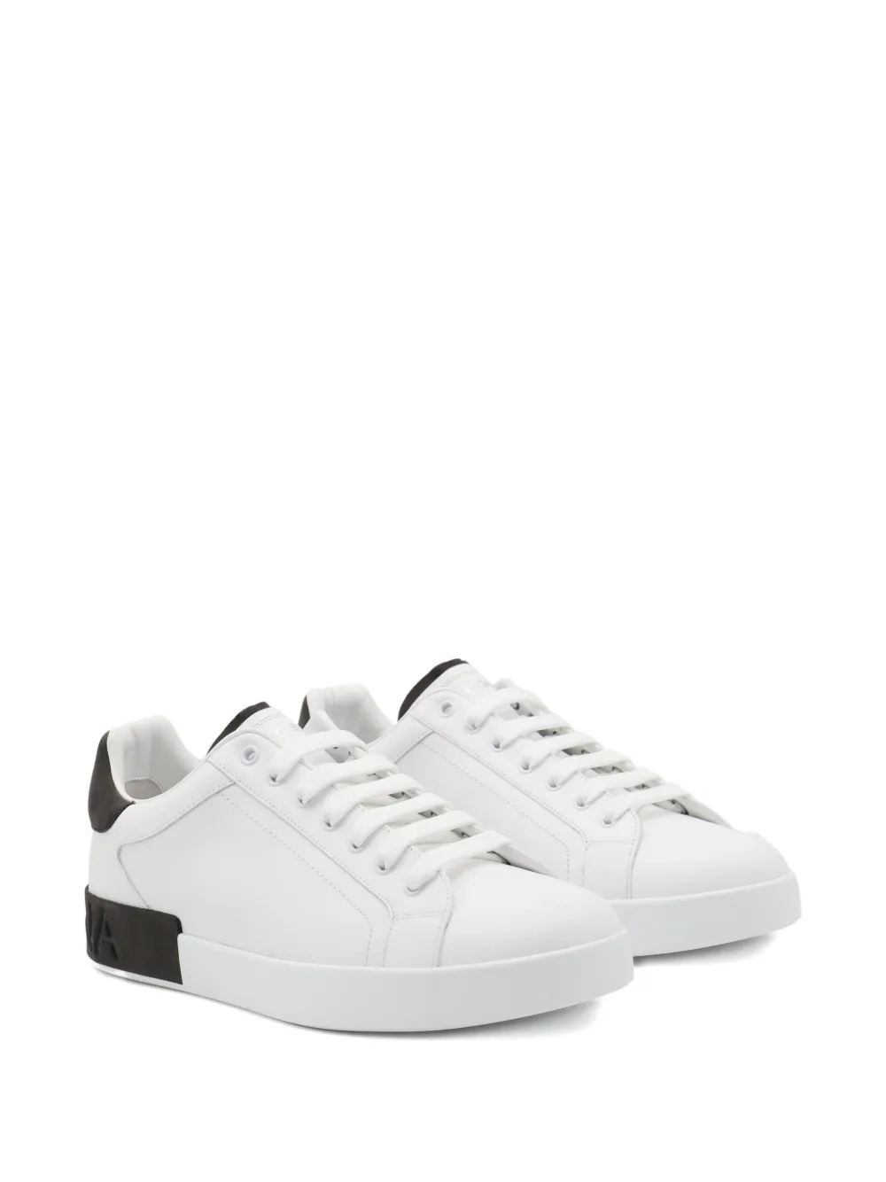Dolce & Gabbana Leather Panelled Sneakers In White