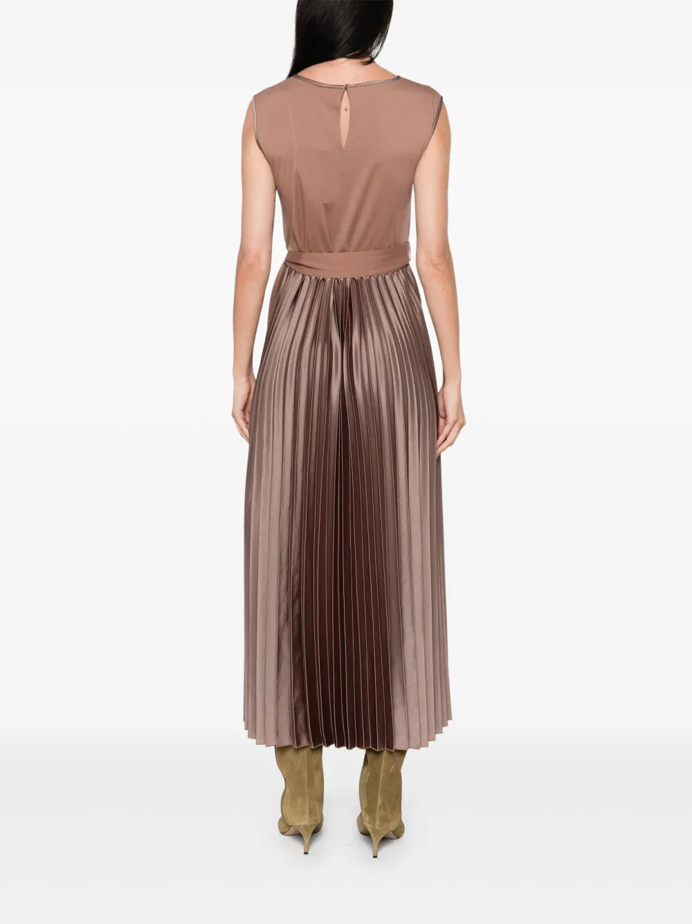 Weekend Max Mara pleated belted dress Bruin