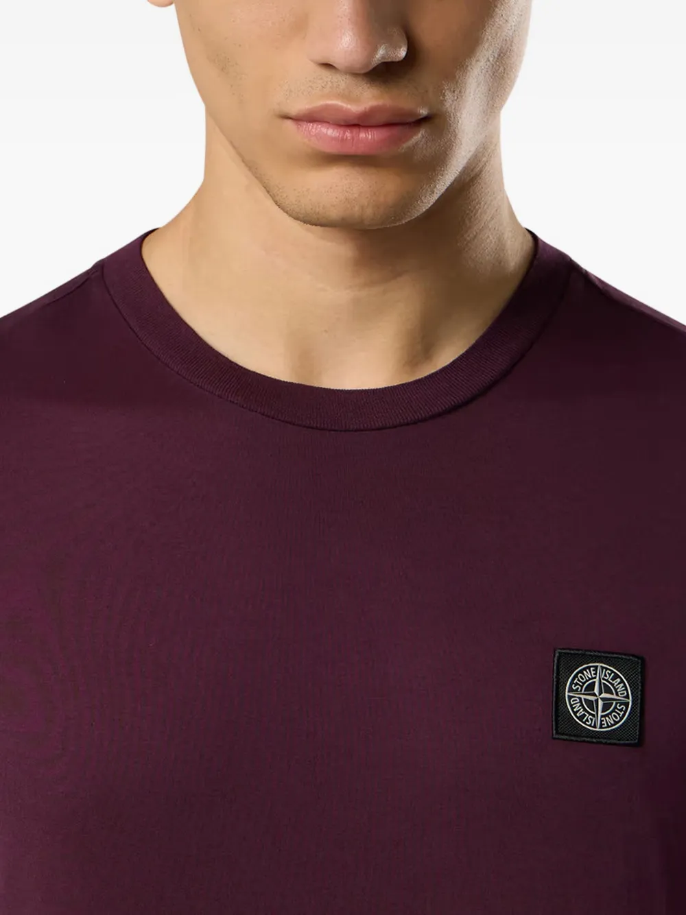 Stone Island T-shirt met Compass-logopatch Paars