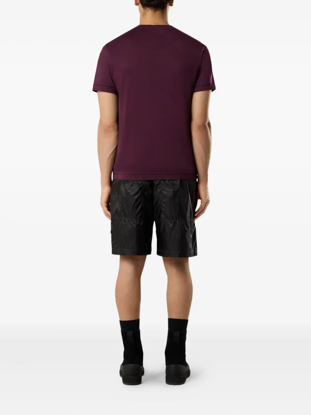 Stone Island T-shirt met Compass-logopatch Paars