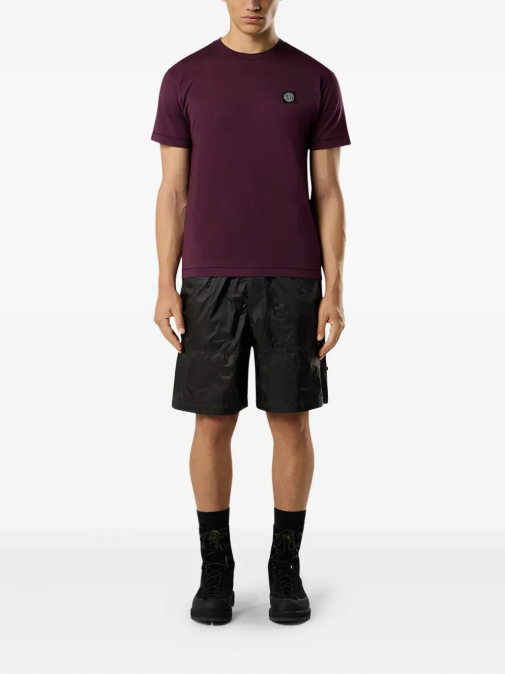 Stone Island T-shirt met Compass-logopatch - Paars