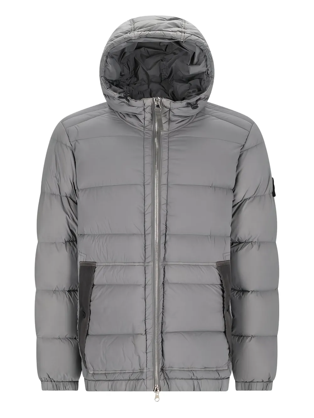 Stone Island 4100040 Seamless Tunnel Nylon Down-TC jack met capuchon Grijs