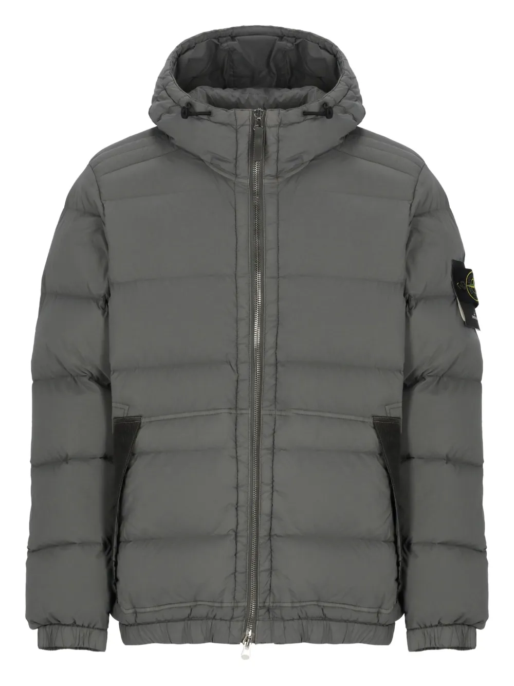 Stone Island 4100040 Seamless Tunnel Nylon Down-TC jack met capuchon Grijs