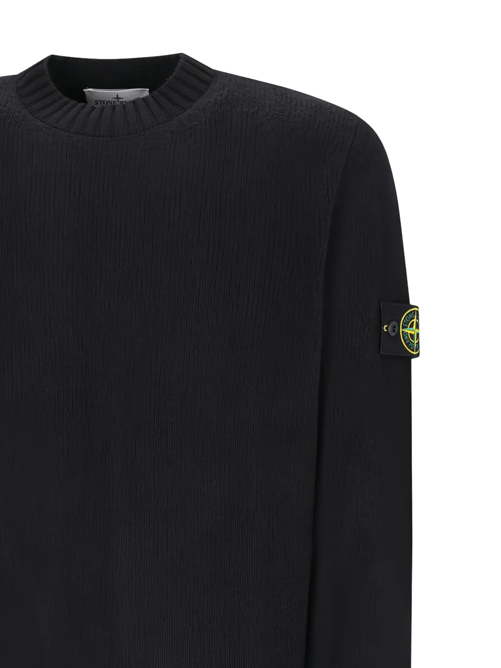 Stone Island Trui met ronde hals en Compass-logopatch Zwart