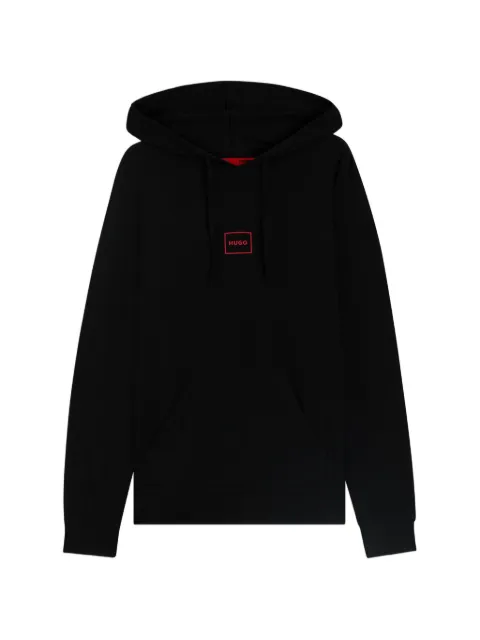 HUGO relaxed-fit hoodie in stretch cotton with logo print