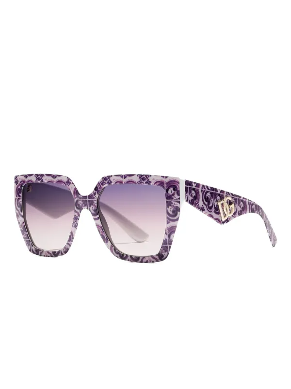 Dolce Gabbana Eyewear Occhiali Da Sole Maiolica Squadrati