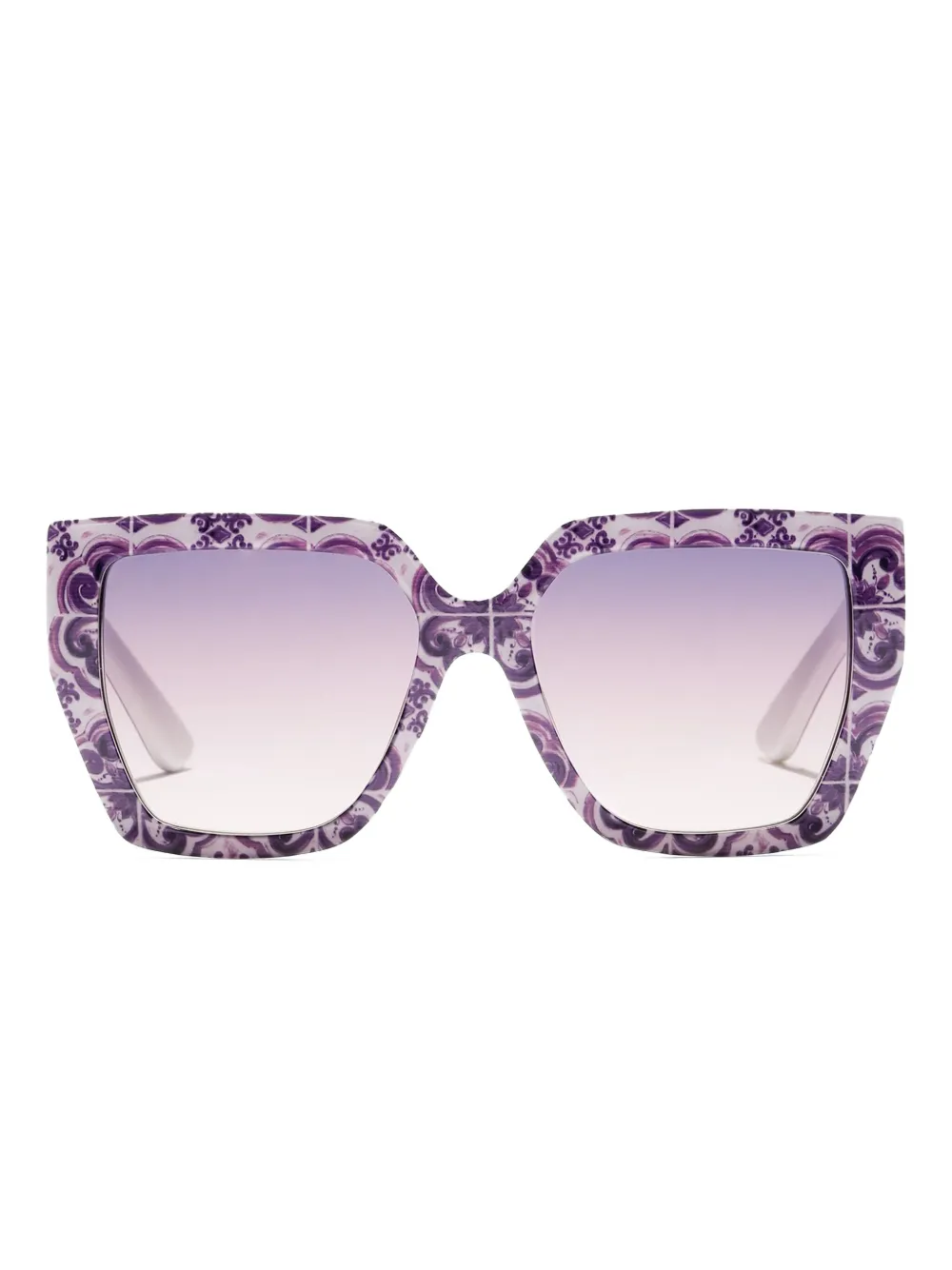 Dolce & Gabbana Eyewear Maiolica zonnebril met vierkant montuur Paars