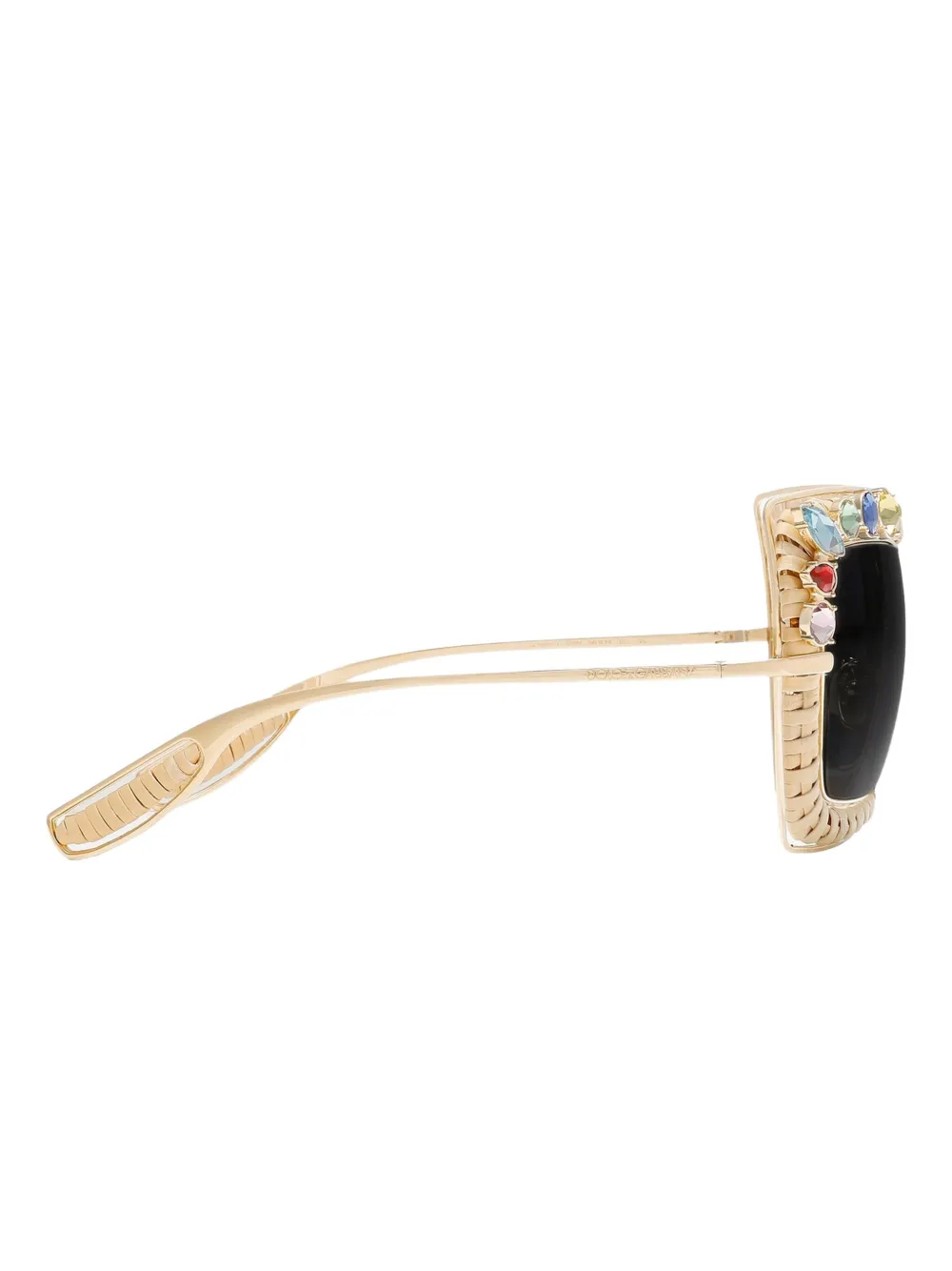 Dolce & Gabbana Eyewear Rafia Fiori embellished sunglasses Goud