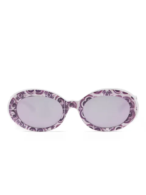 Dolce & Gabbana Kids Maiolica paisley-print oval-frame sunglasses