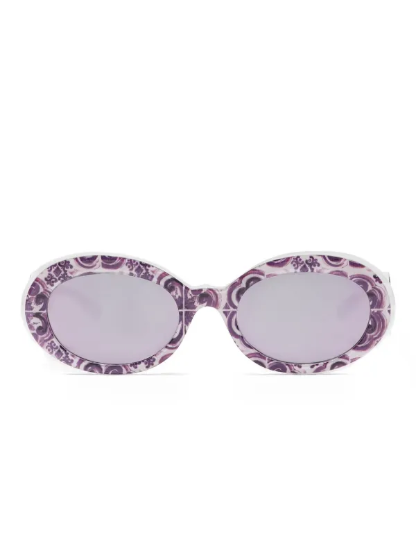 Dolce Gabbana Kids Occhiali Da Sole Maiolica Con Stampa Paisley