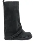 The Attico slouch suede knee-high boots - Grey