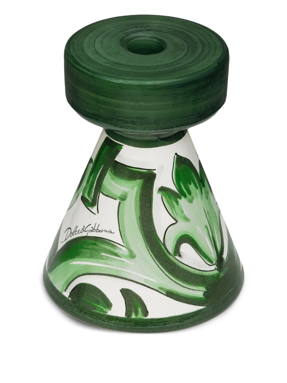 Dolce & Gabbana Kleine kandelaar met print - Groen