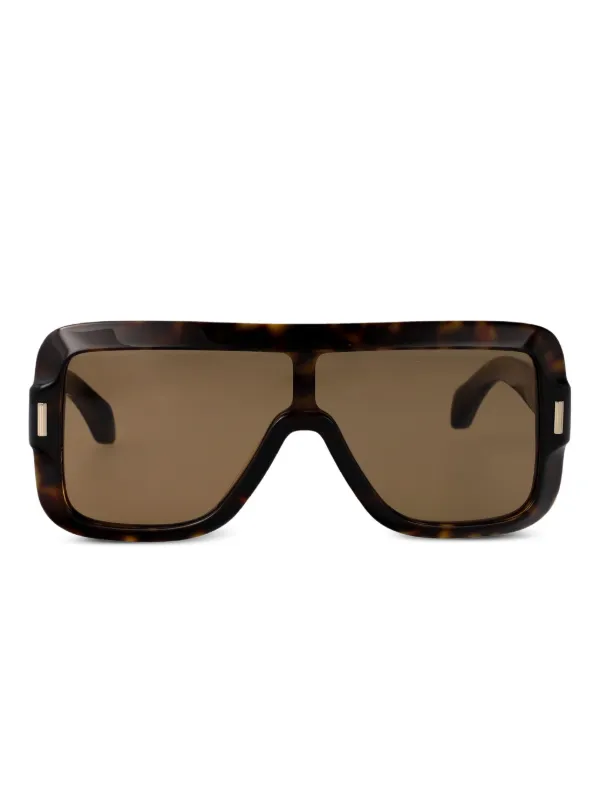 Ferragamo Eyewear Sonnenbrille In Maskenform Braun FARFETCH AT