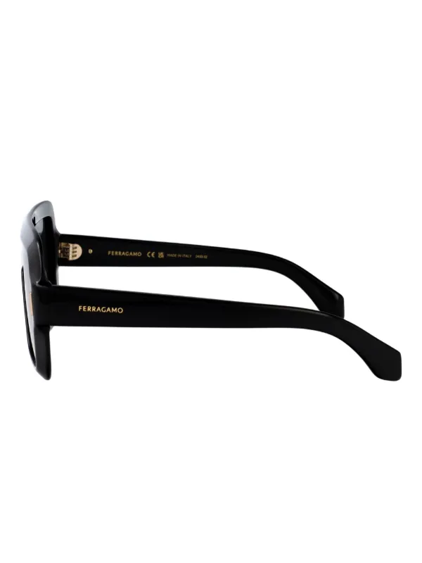 Ferragamo Eyewear シールドサングラス | ブラック | FARFETCH JP