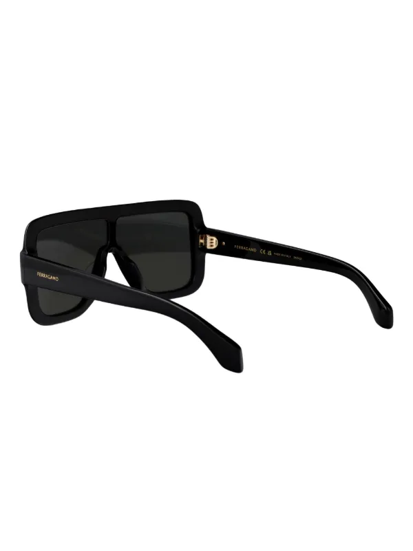 Salvatore Ferragamoブラックサングラス Ferragamo Eyewear シールドサングラス | ブラック | FARFETCH JP