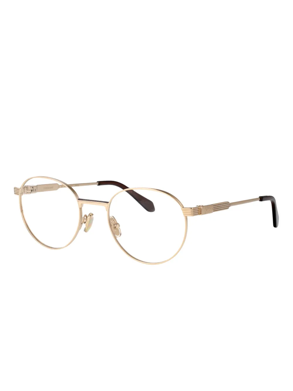 Ferragamo Eyewear Bril met rond montuur Goud