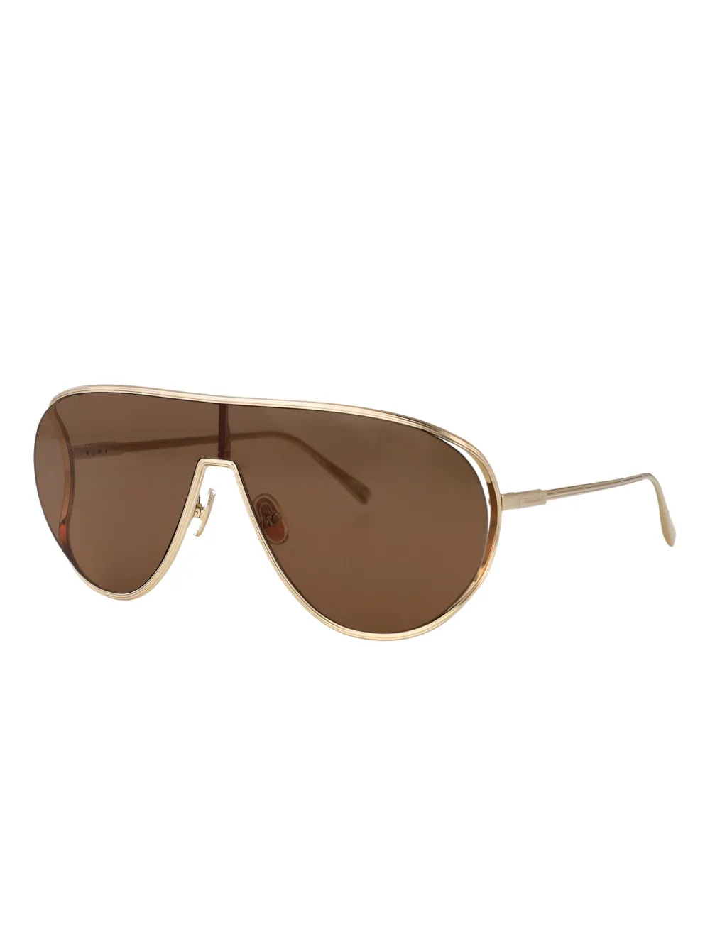 Ferragamo Eyewear Zonnebril met metallic montuur - Goud