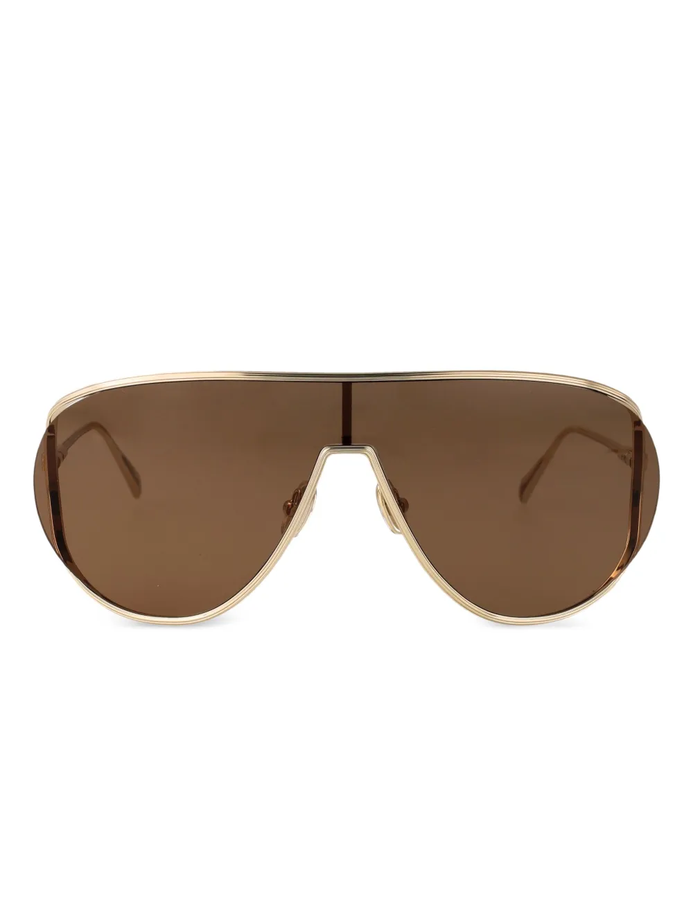 Ferragamo Eyewear Zonnebril met metallic montuur Goud
