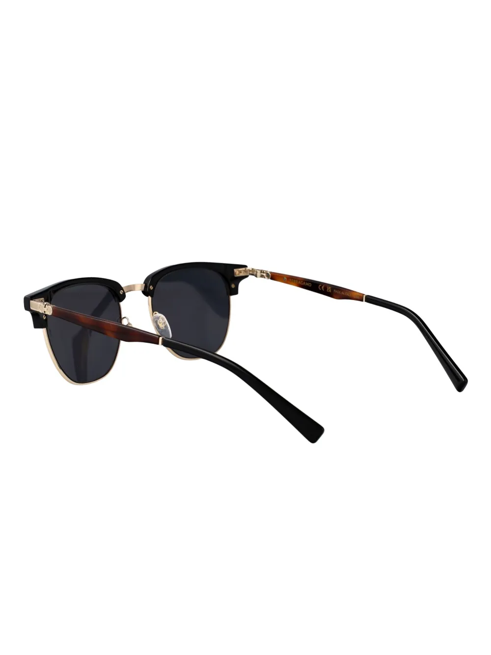 Ferragamo Eyewear gold-frame detail sunglasses Zwart