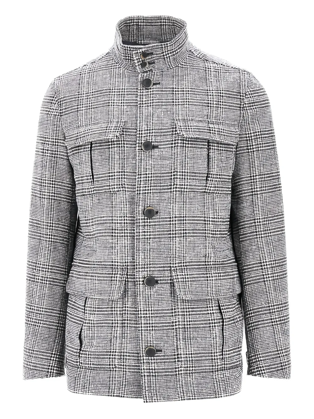 Herno checked single breasted coat | gris | Image 1