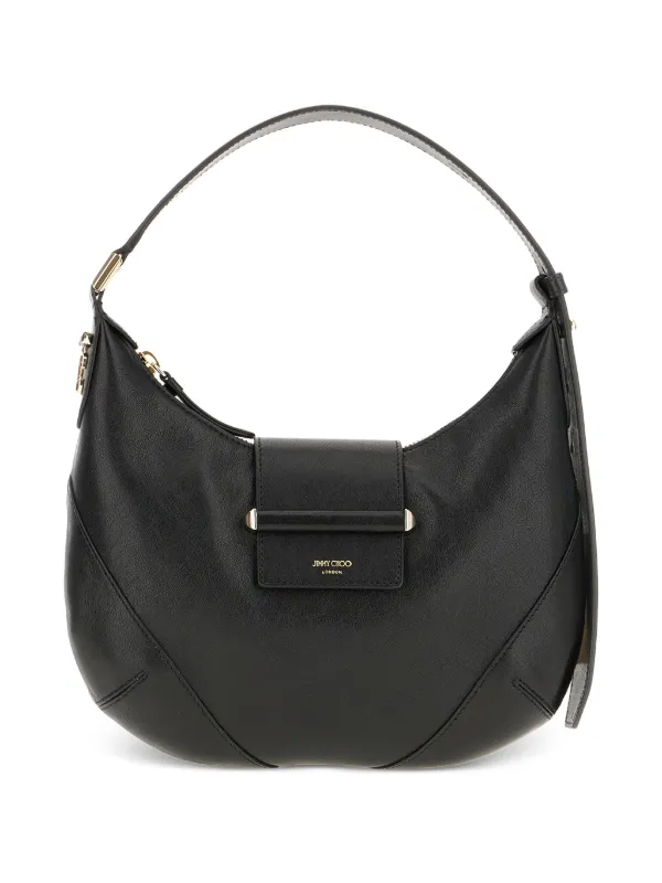 Jimmy Choo Crescent Leather Shoulder Bag Black FARFETCH PH