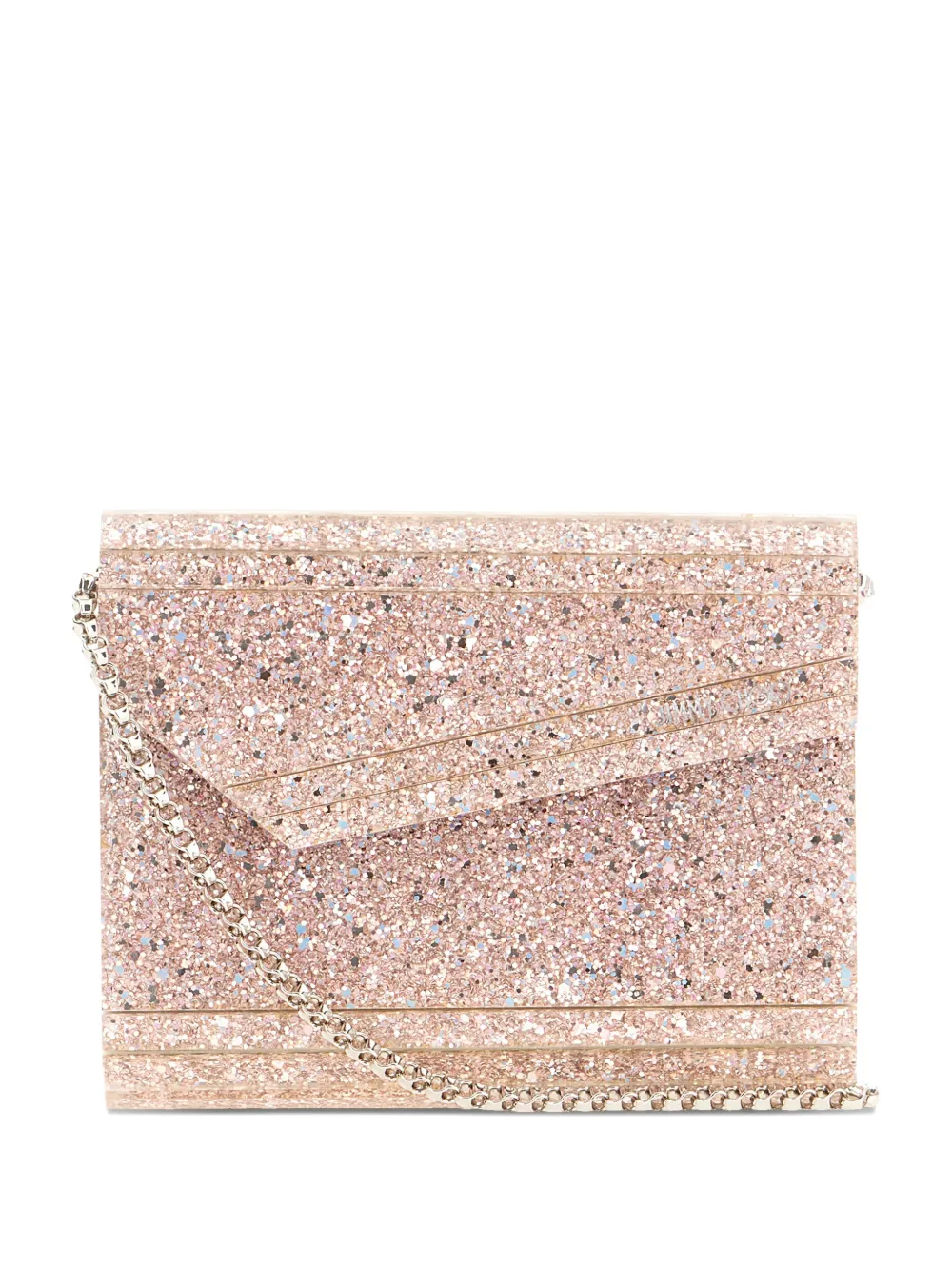 Jimmy Choo Clutch met glitter vlakken Roze