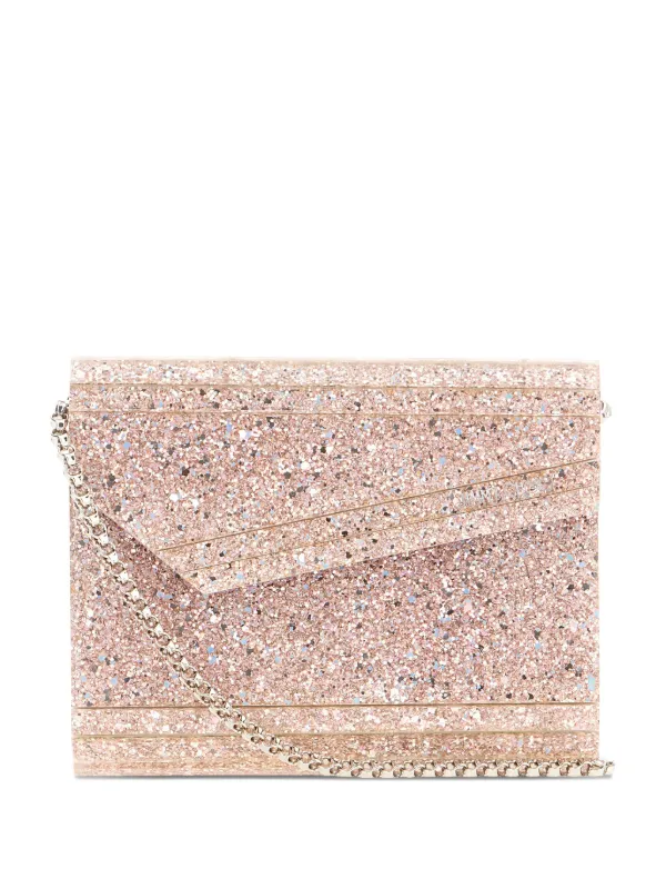 ジミー チュウ シャンパン グリッター クラッチバッグ Jimmy Choo グリッターパネル クラッチバッグ | ピンク