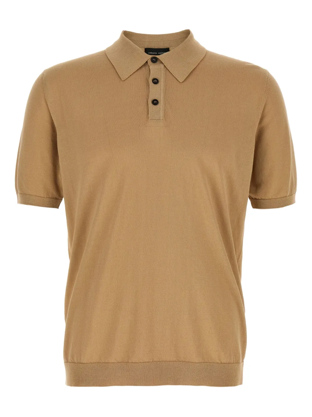 Roberto Collina Fijngebreid poloshirt Beige