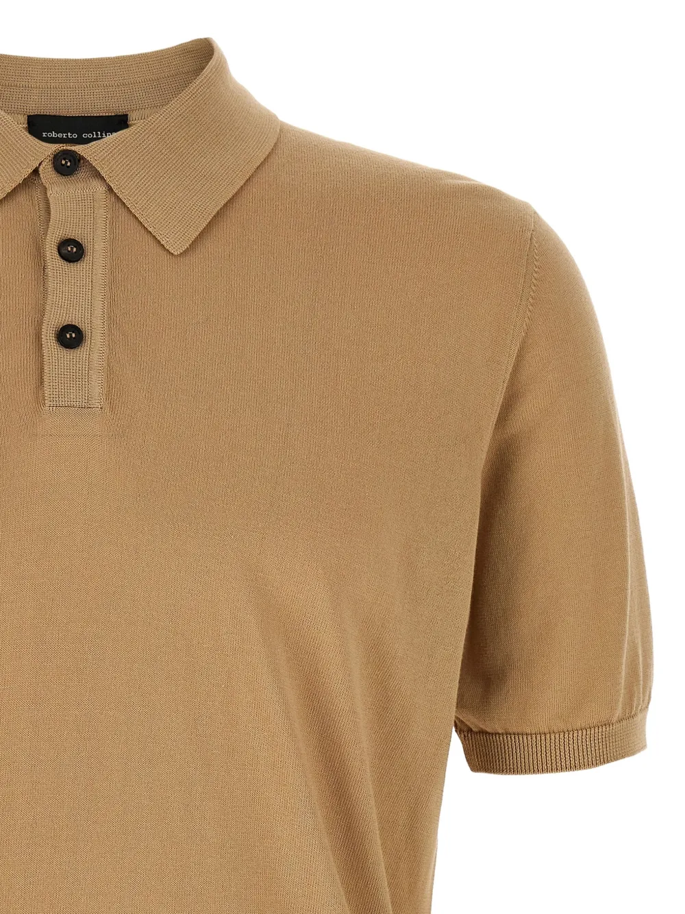 Roberto Collina Fijngebreid poloshirt Beige