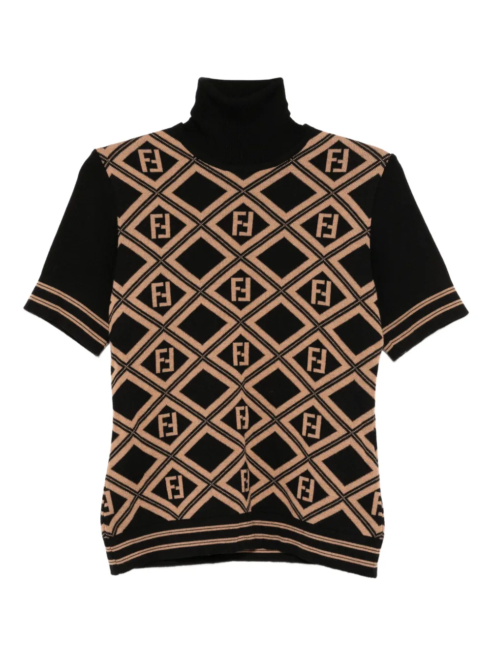 Pre-owned Fendi 1990-2000s Short Sleeve Top In Black