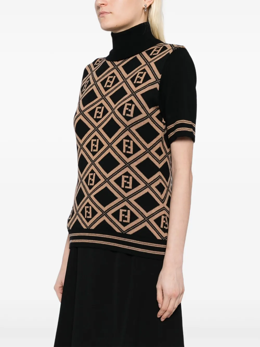Pre-owned Fendi 1990-2000s Short Sleeve Top In Black