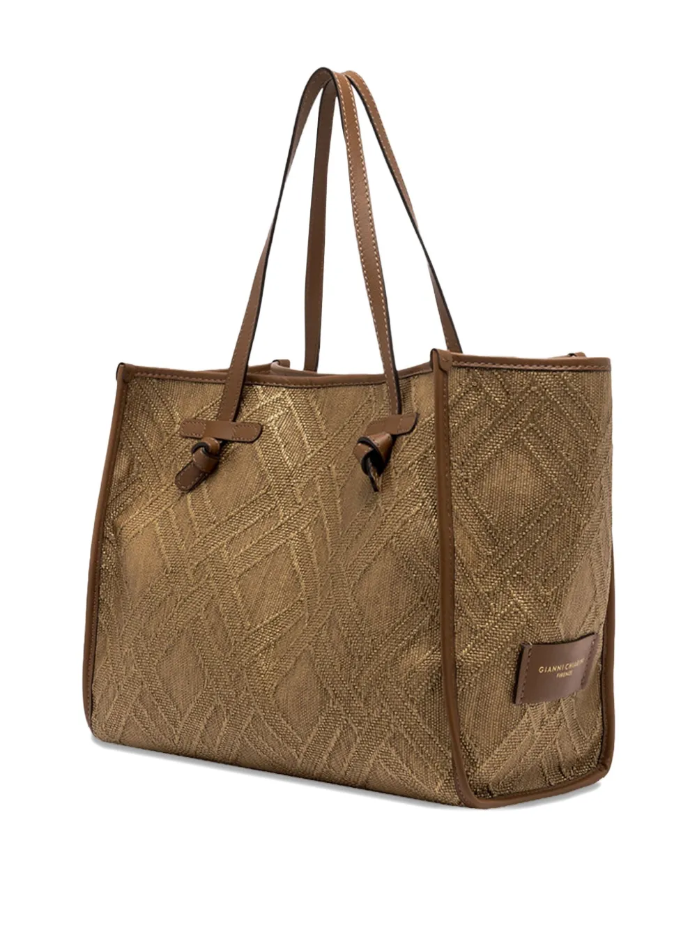 Marella Marcella diamond-pattern tote bag - Bruin