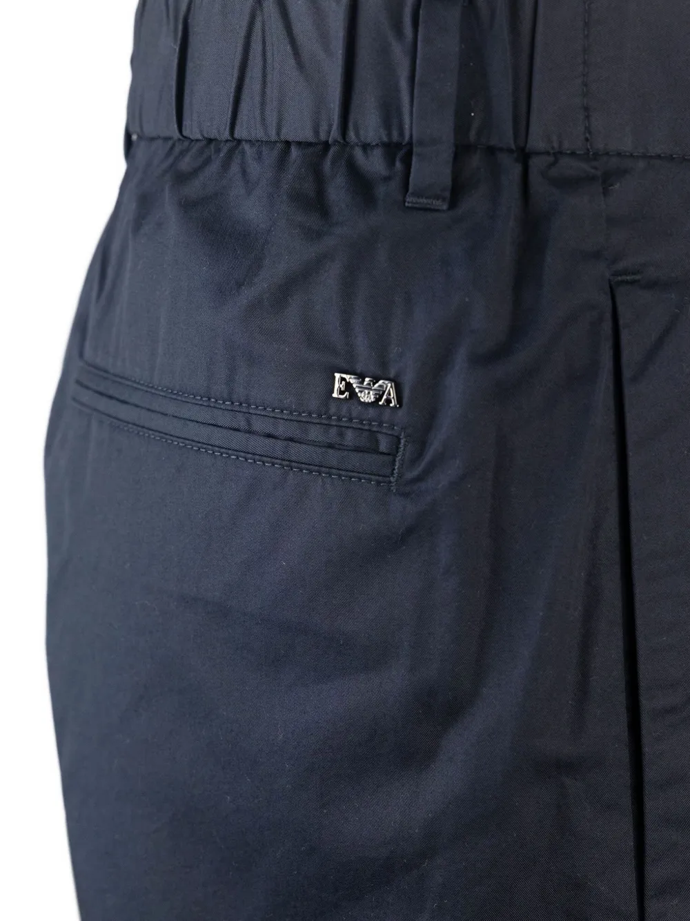 Emporio Armani Broek met elastische tailleband en paspelzak Blauw