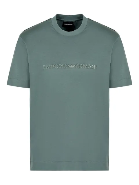 Emporio Armani embroidered logo shirt