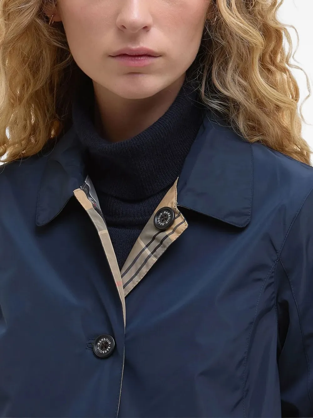 Barbour Babbity omkeerbare geruite regenjas Blauw