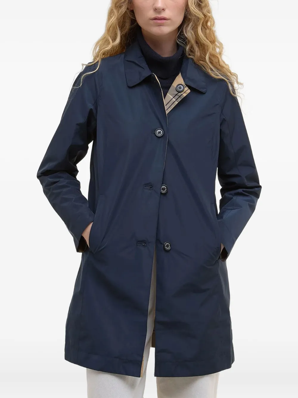 Barbour Babbity omkeerbare geruite regenjas Blauw