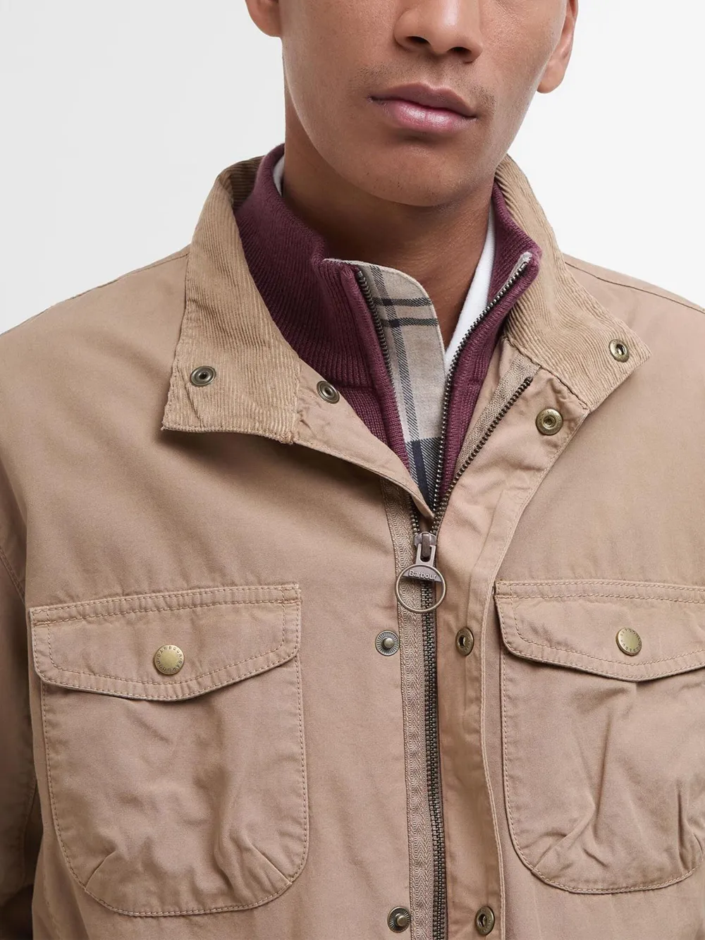 Barbour Jack met knoopsluiting Beige
