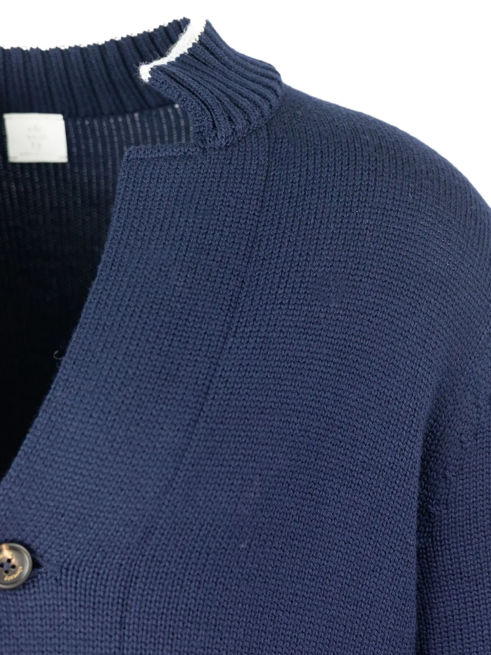 Eleventy Geribbeld vest met V-hals Blauw