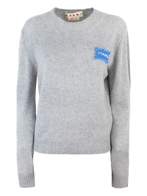 Marni logo-patch cashmere sweater