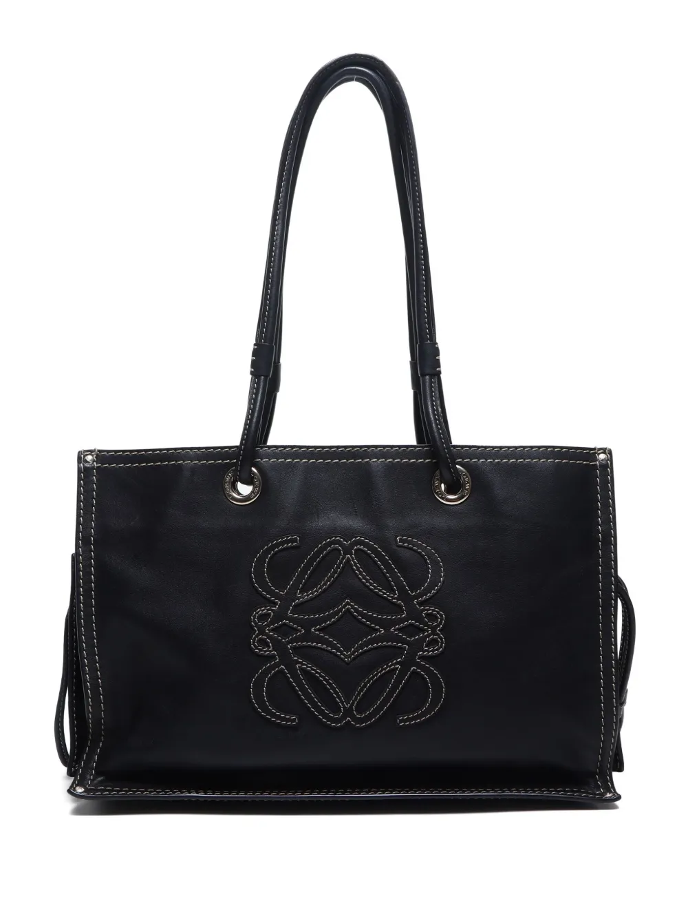 Loewe Pre-Owned 2000-2010s logo-detail leather tote bag | Black | Image 1