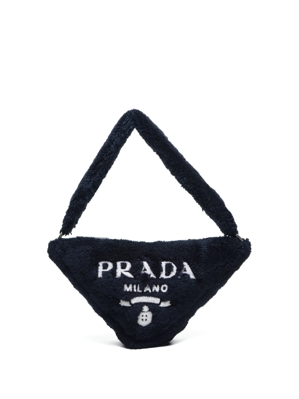 Prada Pre-Owned 2000-2020s テリー クロス トライアングル ショルダーバッグ - ブラック Prada Pre-Owned 2000-2020s テリー クロス トライアングル ショルダーバッグ - ブラック