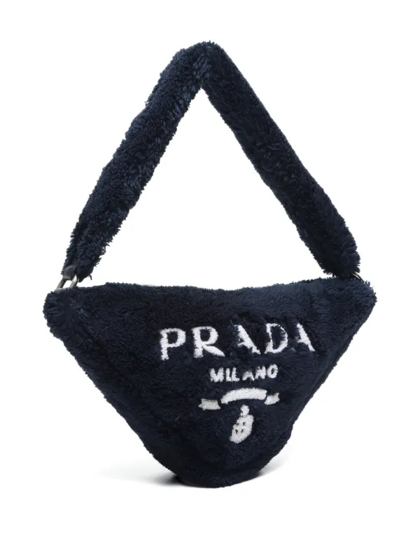 Prada Pre-Owned 2000-2020s terry-cloth Triangle Shoulder Bag