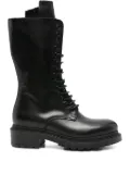 Metisse 40mm lace-up leather combat boots - Black