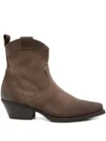 Metisse 50mm pointed-toe suede cowboy boots - Brown