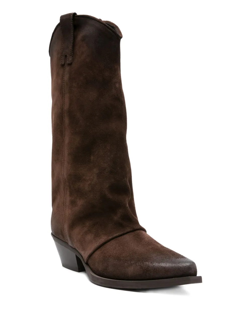 Metisse 50mm pointed-toe suede cowboy boots Brown