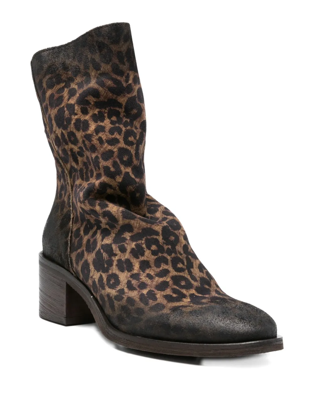 Metisse 55mm leopard-print ankle boots Brown