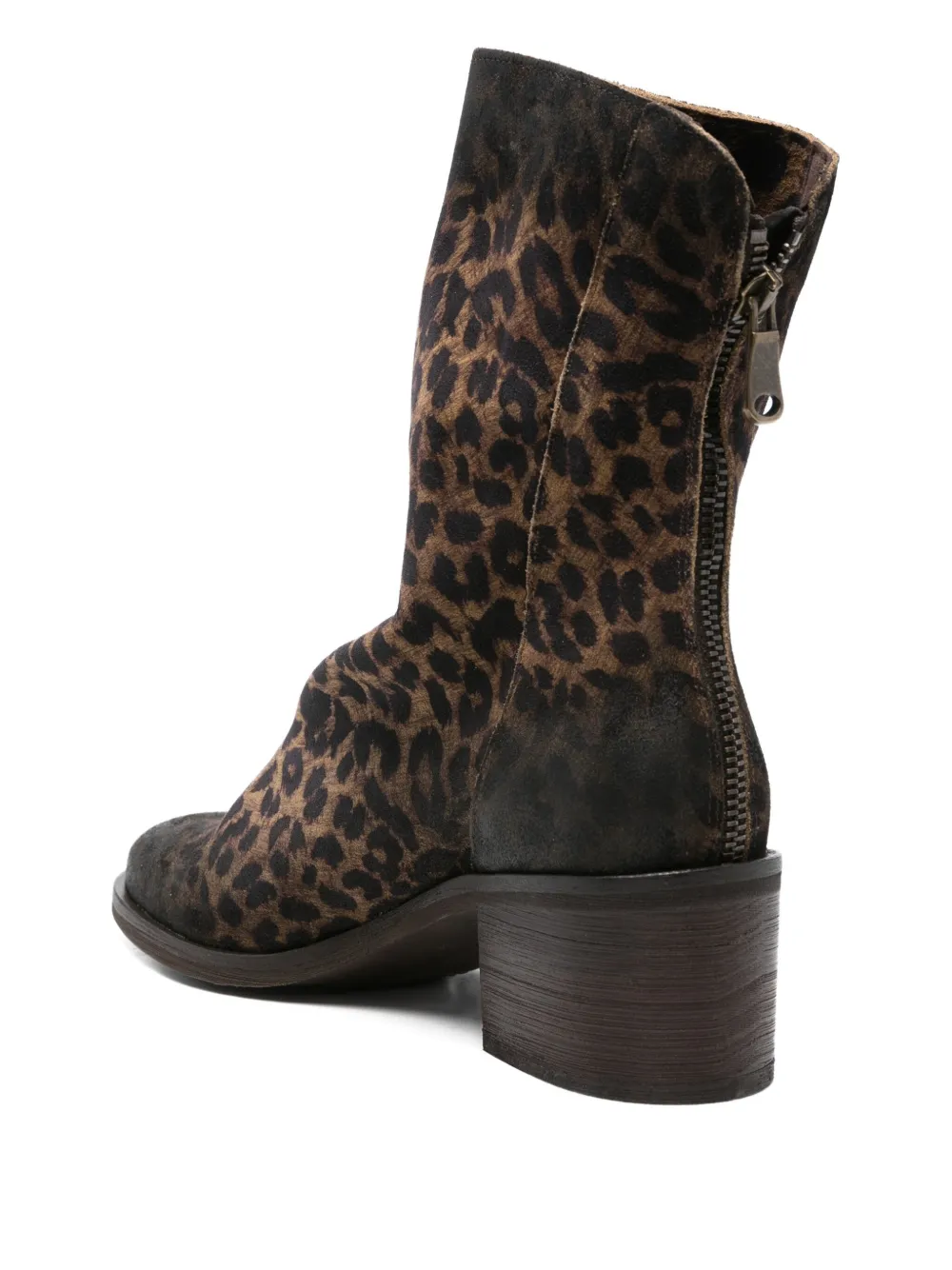 Metisse 55mm leopard-print ankle boots Brown