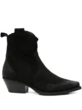 Metisse 50mm Texan pointed-toe zip boots - Black