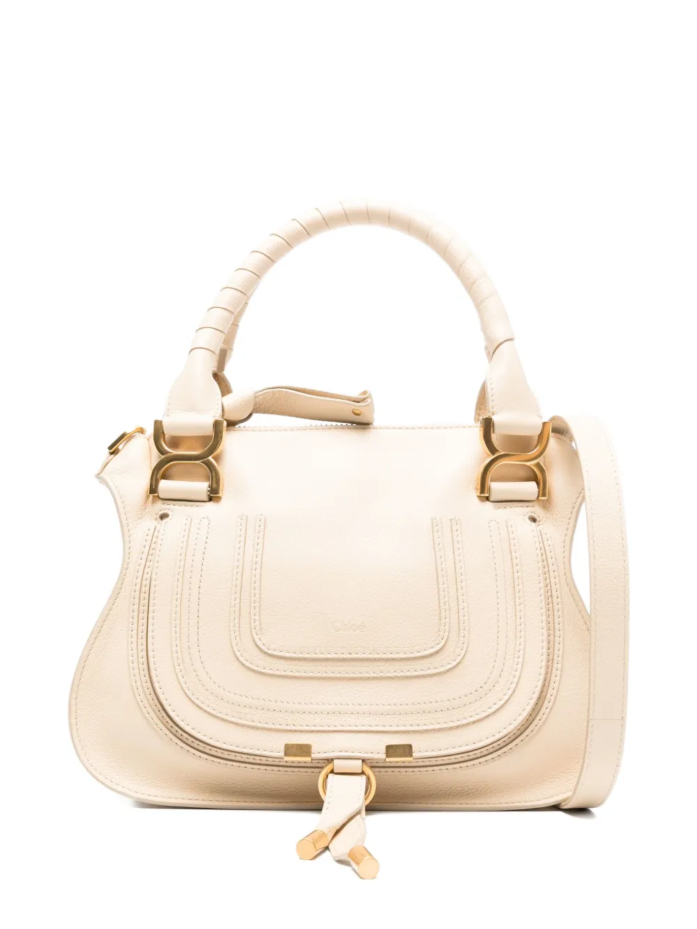 Chloé Eyewear small Marcie top-handle flap bag Beige