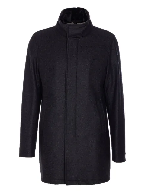 Herno high-neck shearling-collar coat
